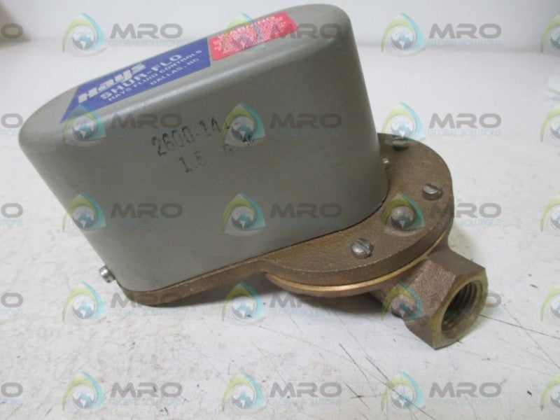 HAYS 2600-1411 FLOW SWITCH 1.6GPM  UNMP