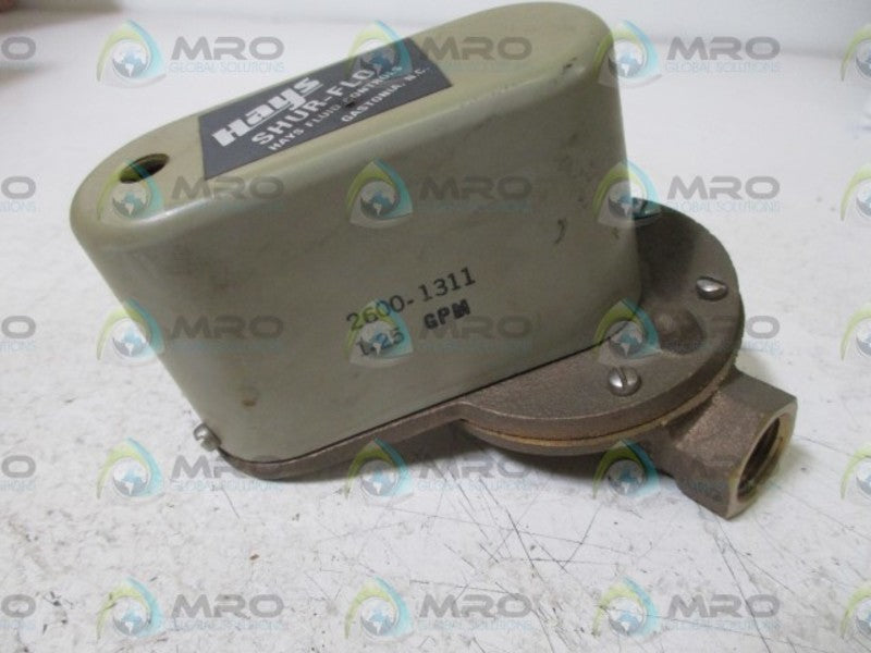HAYS 2600-1311 FLOW SWITCH 1.25GPM  UNMP