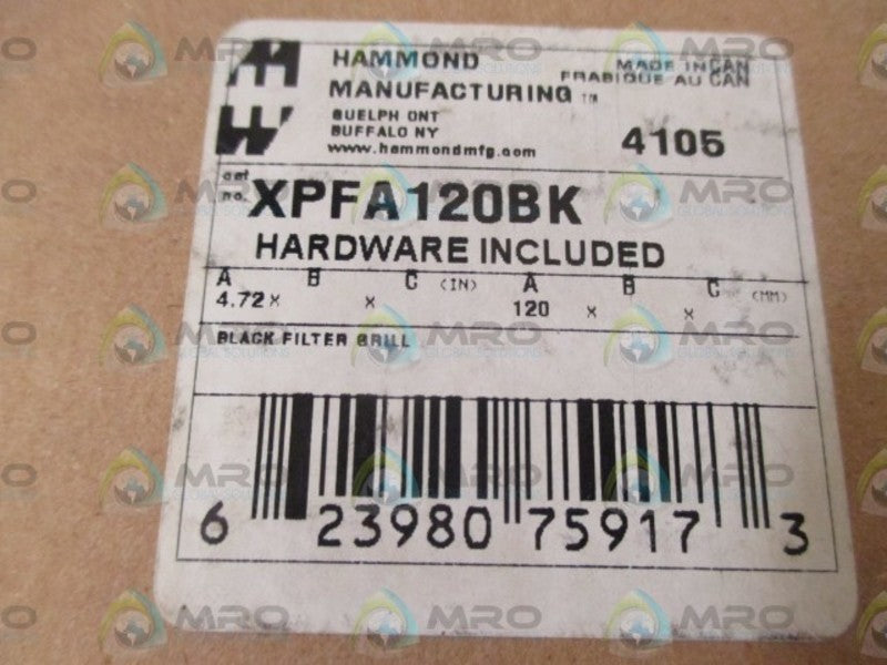 HAMMOND XPFA120BK FILTER GAN GRILL (HARDWARE INCLUDED)  NSMP