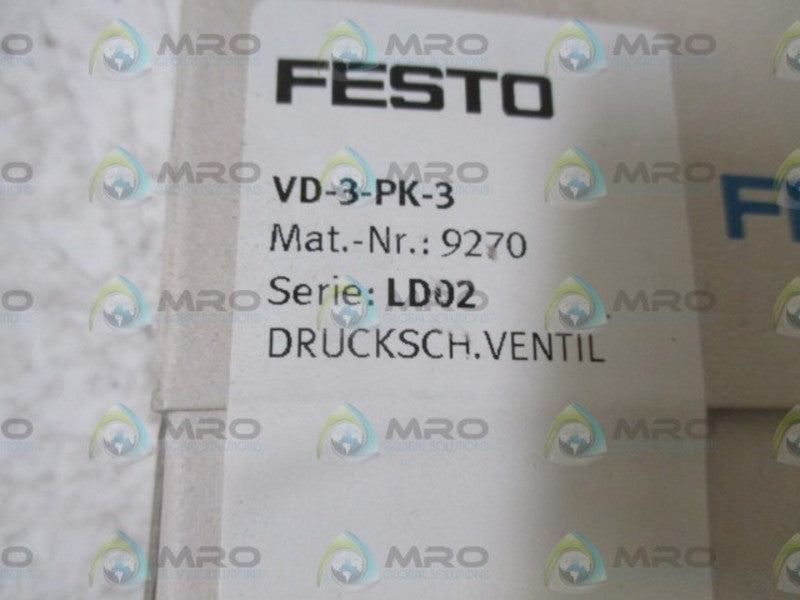 FESTO VD-3-PK-3 SOLENOID VALVE NSFS