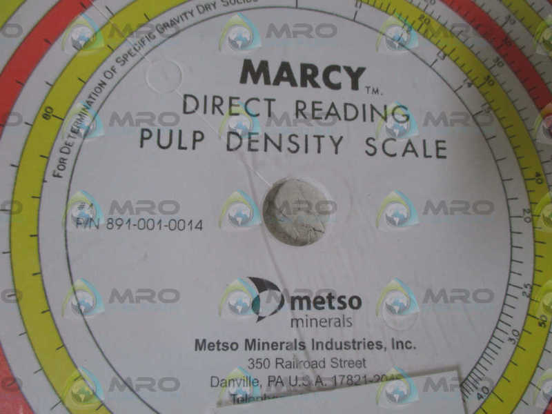 MARCY 891-001-0013 DIRECT READING PULP DENSITY SCALE  NSNP