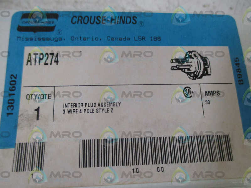 CROUSE-HINDS ATP274 INTERIOR PLUG ASSEMBLY 30AMPS  NSMP