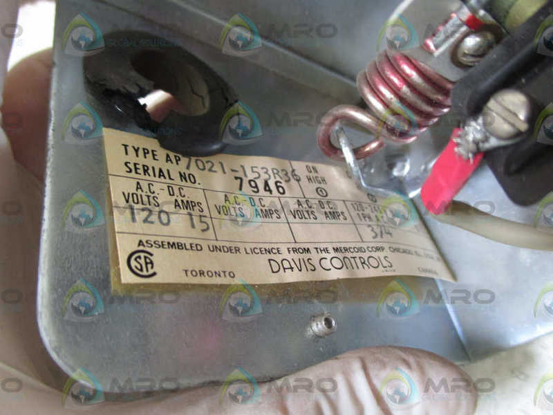 MERCOID CONTROL 7021-153R36 PRESSURE SWITCH  UNMP