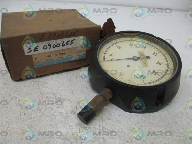 ASHCROFT 1188 6" 1/4" LOWER DURAGAUGE 0-40PSI  NSMP