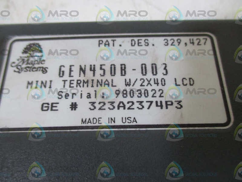 MAPLE SYSTEMS GEN450B-003 MINI TERMINAL W/2X40 LCD  UNMP