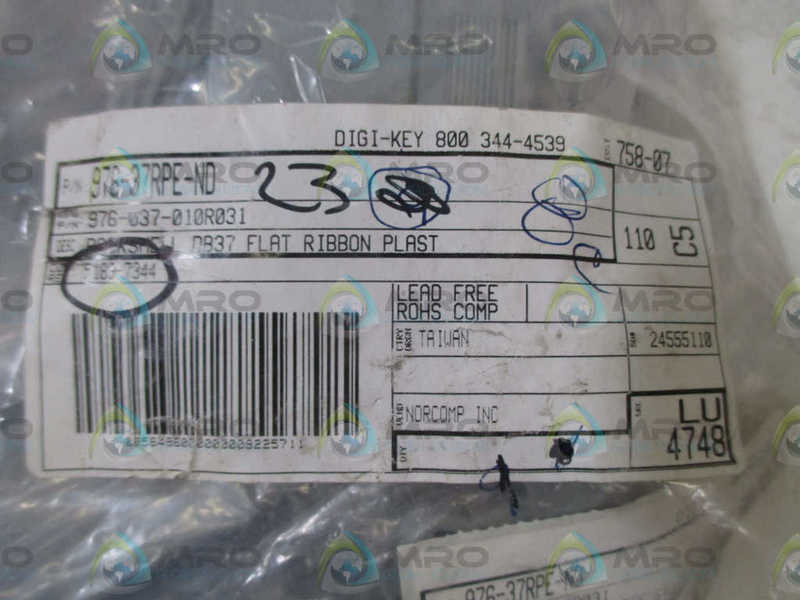 LOT OF 23 NORCOMP INC. 976-37RPE-ND FLAT RIBBON PLAST NSNP IN A BAG
