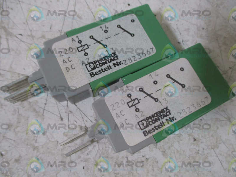 LOT OF 2 PHOENIX CONTACT 2823667 RELAY CONNECTOR NSMP