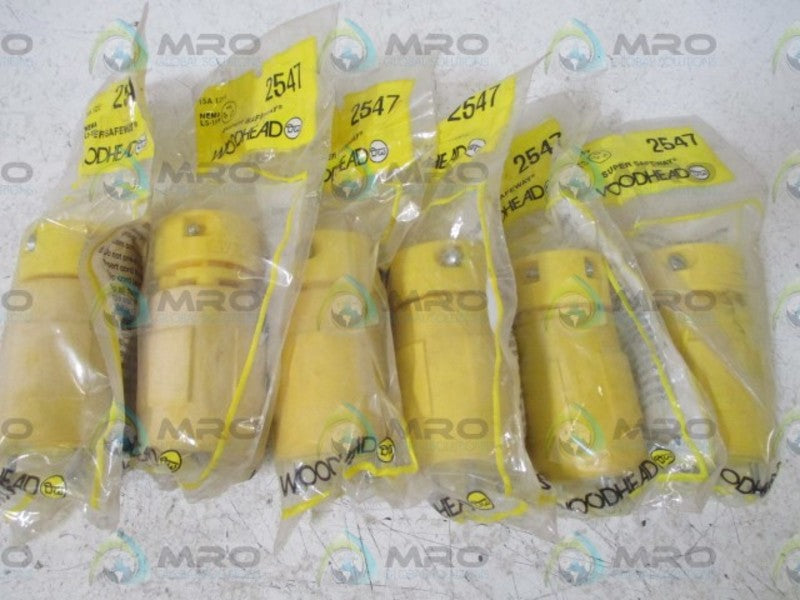 LOT OF 6 WOODHEAD 2547 PLUG NSNP IN A FACTORY BAG