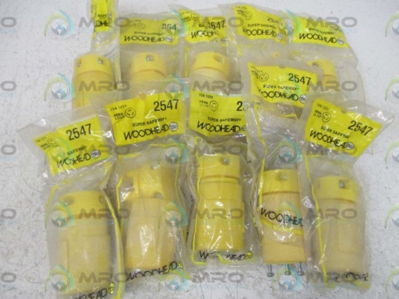 LOT OF 10 WOODHEAD 2547 CONNECTOR SUPER-SAFEWAY 15A 125V FACTORY BAG