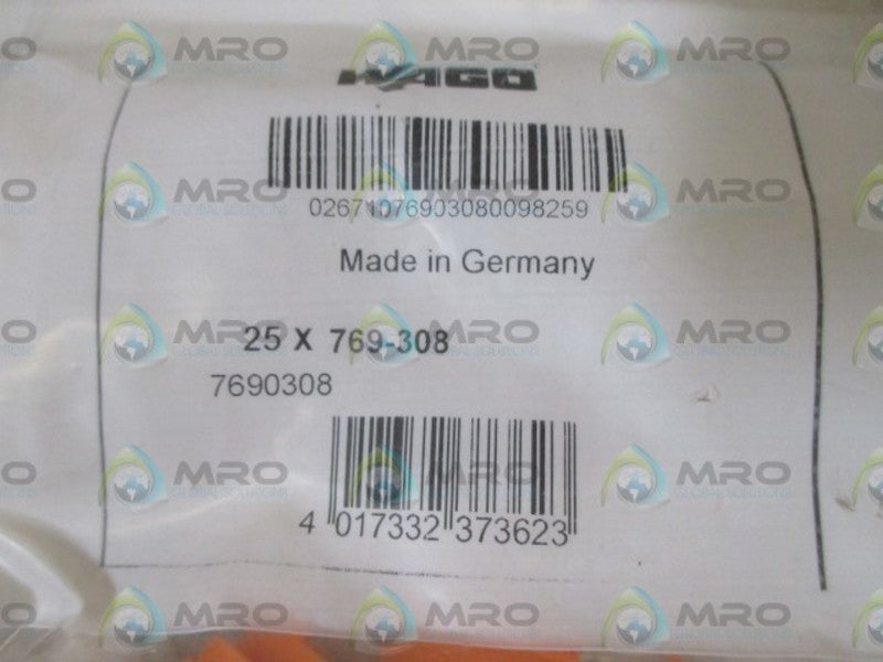 WAGO 25 X 769-308 END PLATE ORANGE  NSMP