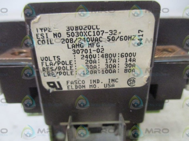 FASCO INC. 30B020CC NSNP