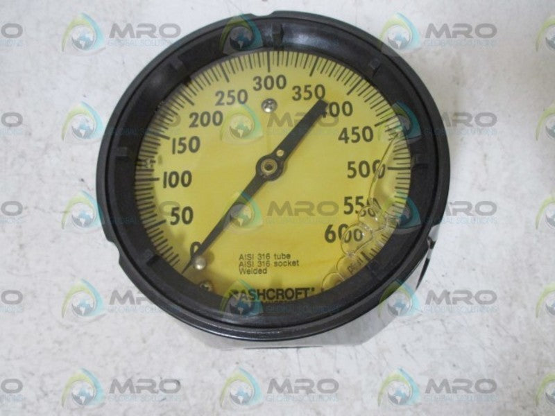 ASHCROFT 451279SSL04B-600# 0-600PSI (AS PICTURED)  NSMP