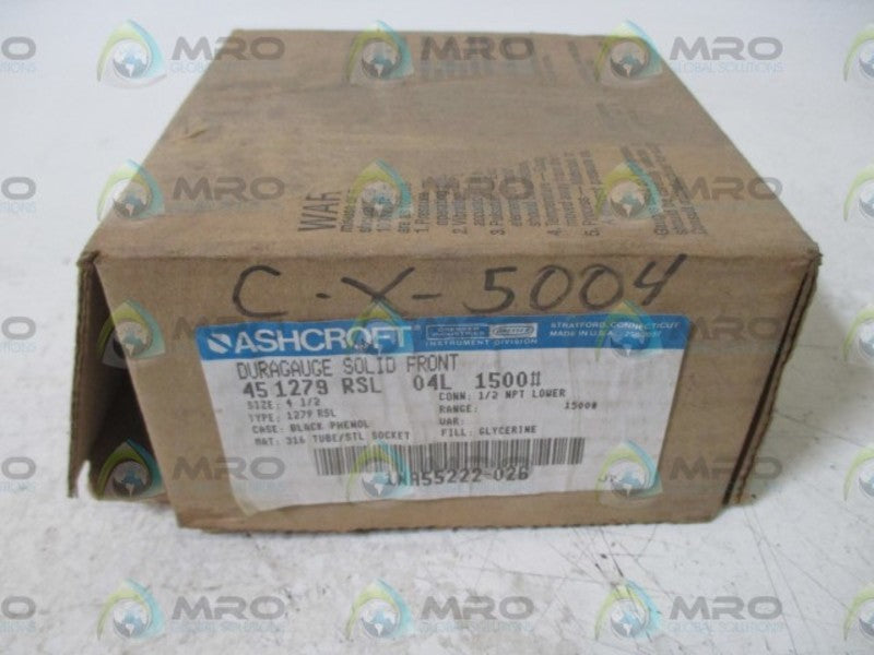 ASHCROFT 451279RSL04L-1500# 0-1500PSI (AS PICTURED)  NSMP