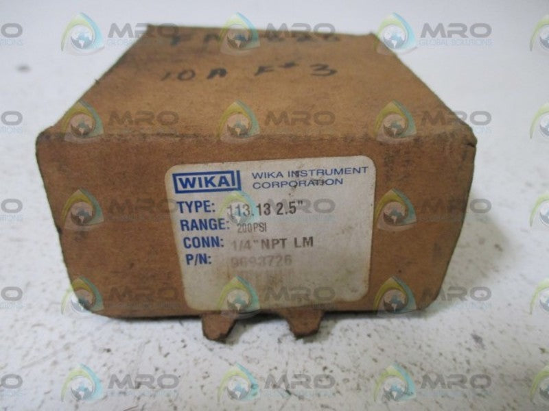 WIKA 9693726 TYPE 113.13 2.5" 0-200PSI  NSMP