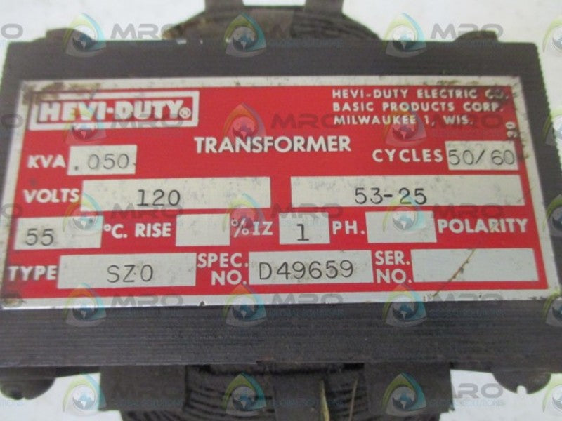 HEVI-DUTY SZ0 120V UNMP