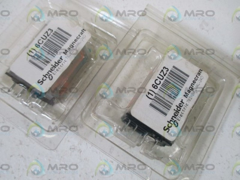LOT OF 2 SCHNEIDER ELECTRIC 6CUZ3 RELAY NSMP