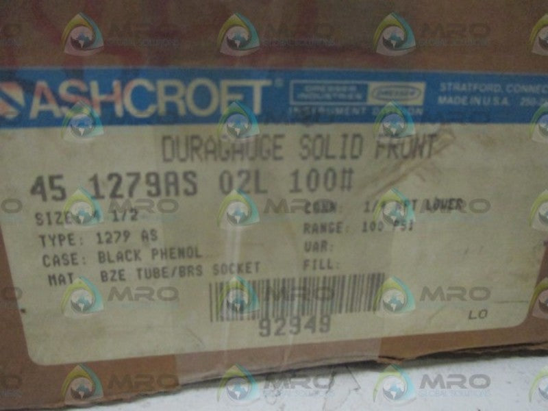 ASHCROFT 451279AS02L100# 0-100 PSI  NSMP