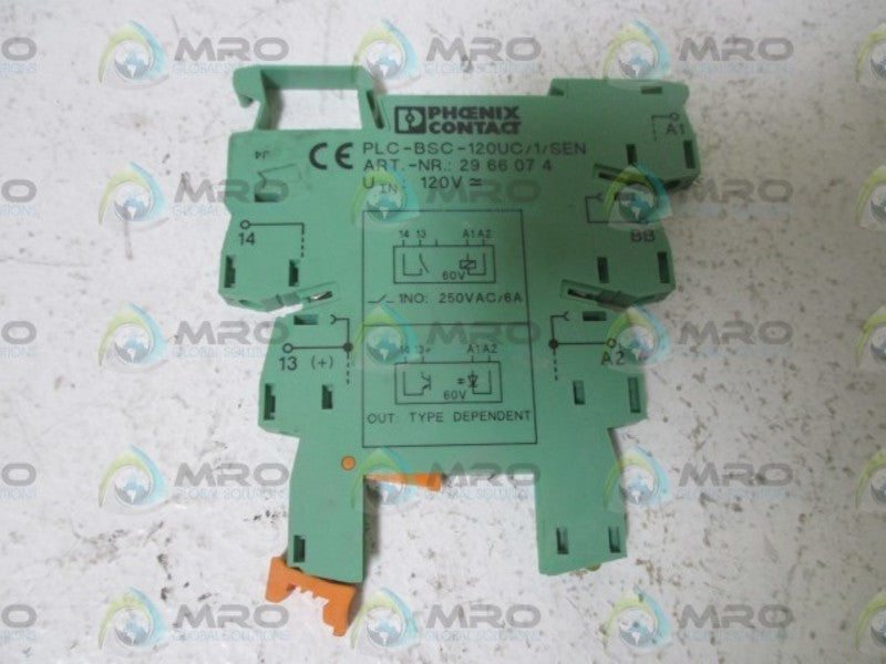 LOT OF 2 PHOENIX CONTACT PLC-BSC-120UC/1/SEN TERMINAL BLOCKNSNP