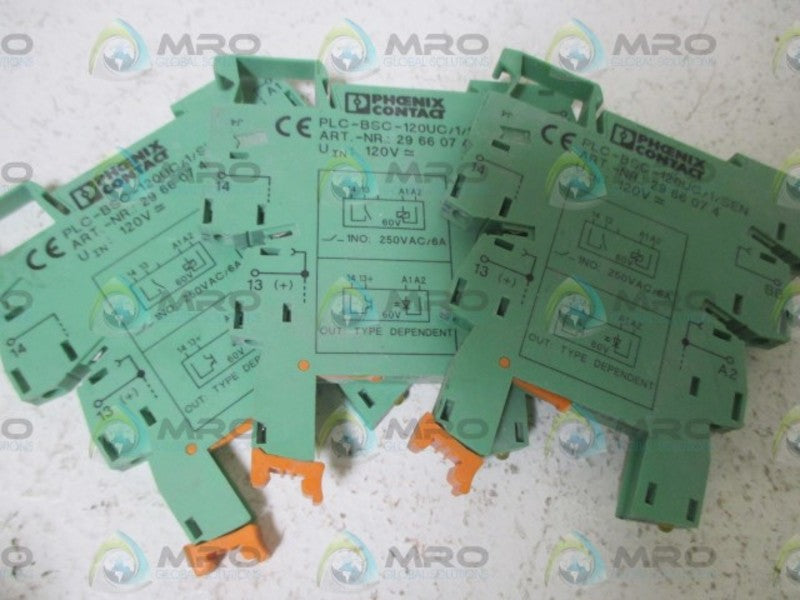 LOT OF 2 PHOENIX CONTACT PLC-BSC-120UC/1/SEN TERMINAL BLOCKNSNP