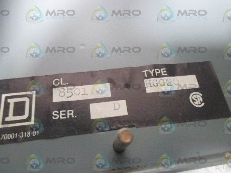 SQUARE D 8501-HGG20 SER. D UNMP