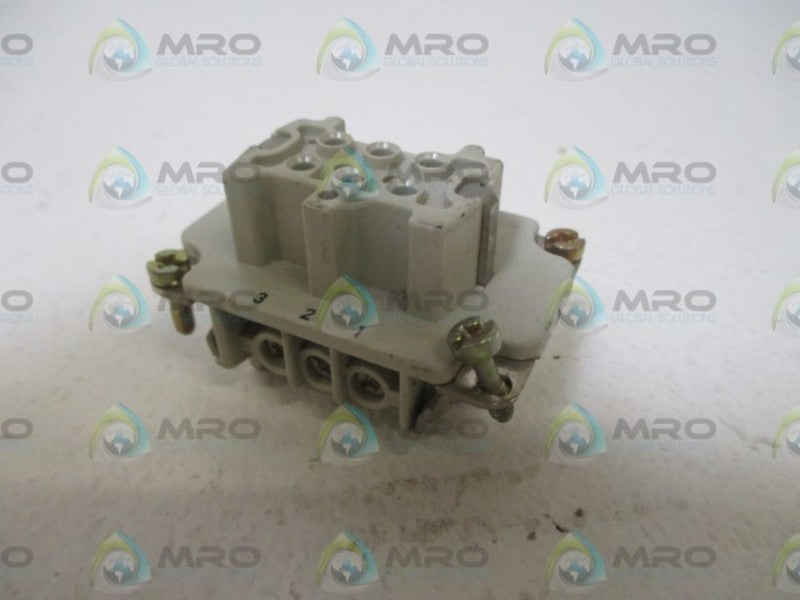 LOT OF 4 HARTING H-BE 6 BS CONNECTOR NSNP