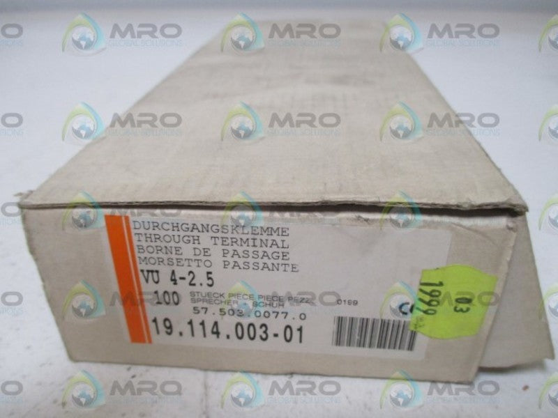 LOT OF 100 SPRECHER+SCHUH VU 4-2.5 NSMP