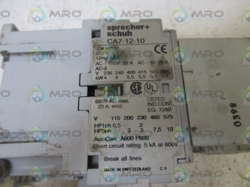 SPRECHER+SCHUH CA7-12-10 120V UNMP