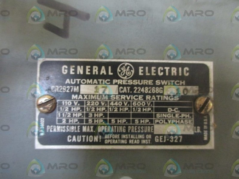GENERAL ELECTRIC CR2927M17 2248268G10 NSNP