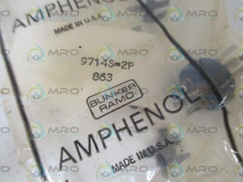 LOT OF 2 AMPHENOL 9714S-2P NSMP