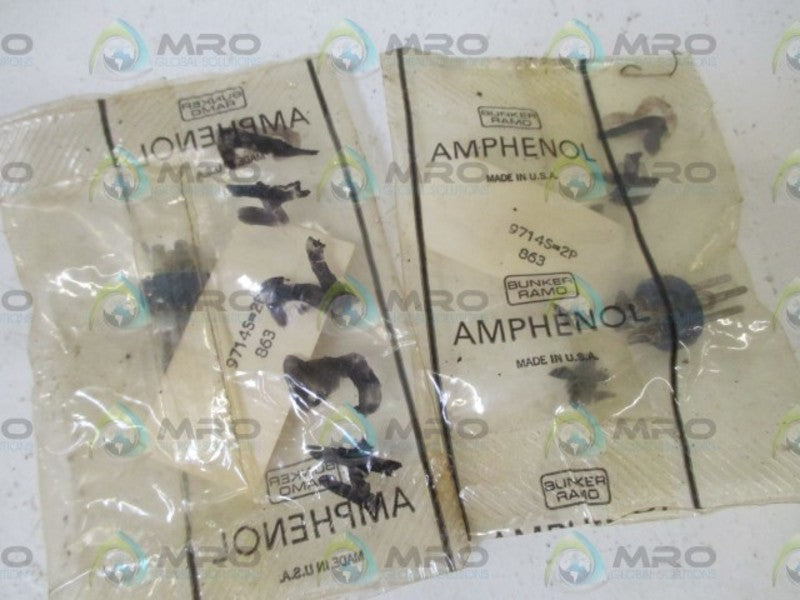 LOT OF 2 AMPHENOL 9714S-2P NSMP