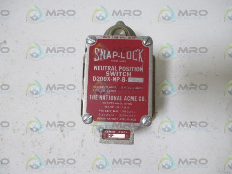 NATIONAL ACME CO. D200X-NP-B-R274 NEUTRAL POSITION SWITCH  UNMP