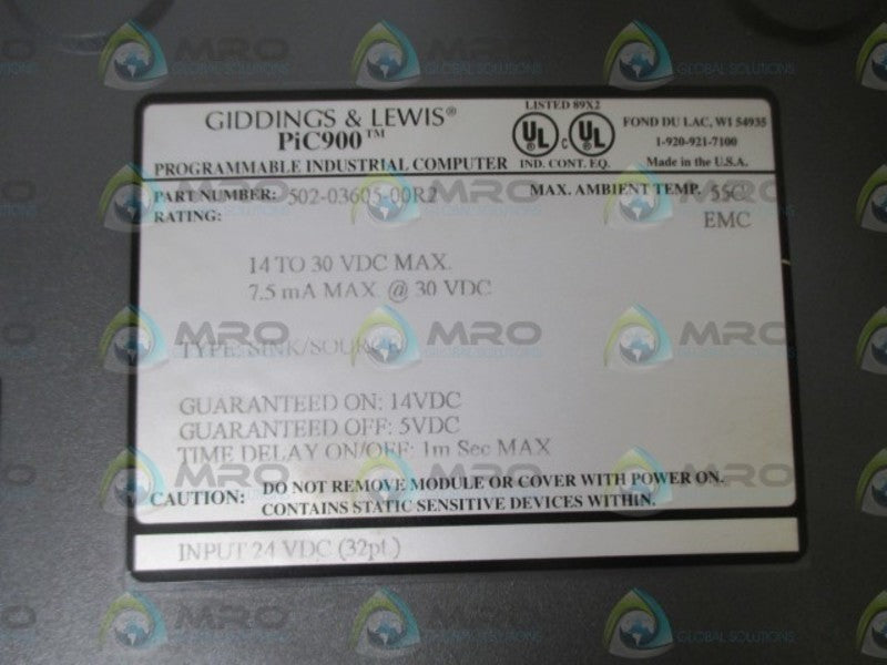 GIDDINGS & LEWIS 502-03605-00R2 NSMP