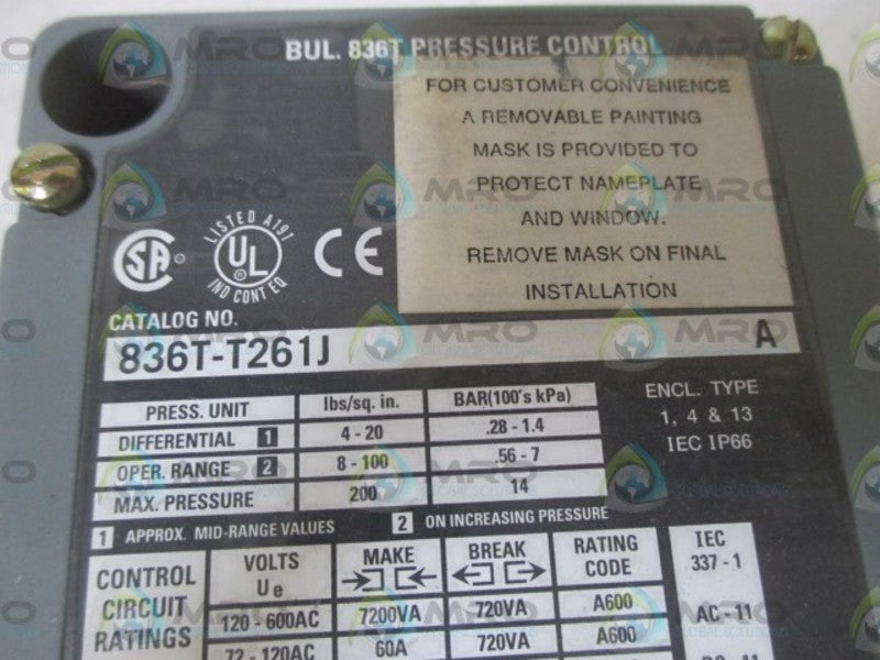 INDUSTRIAL SPARE PART 836T-T261J SER. A UNMP