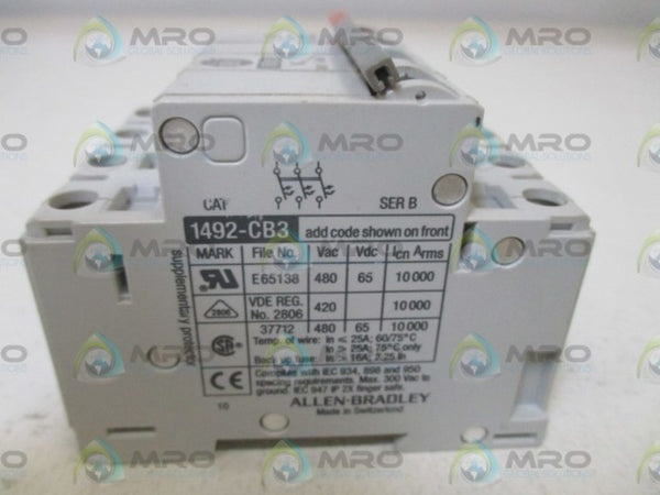 ALLEN BRADLEY 1492-CB3G020 SER. B 2A w/ 1492-ACBS2 SER. B  NSNP
