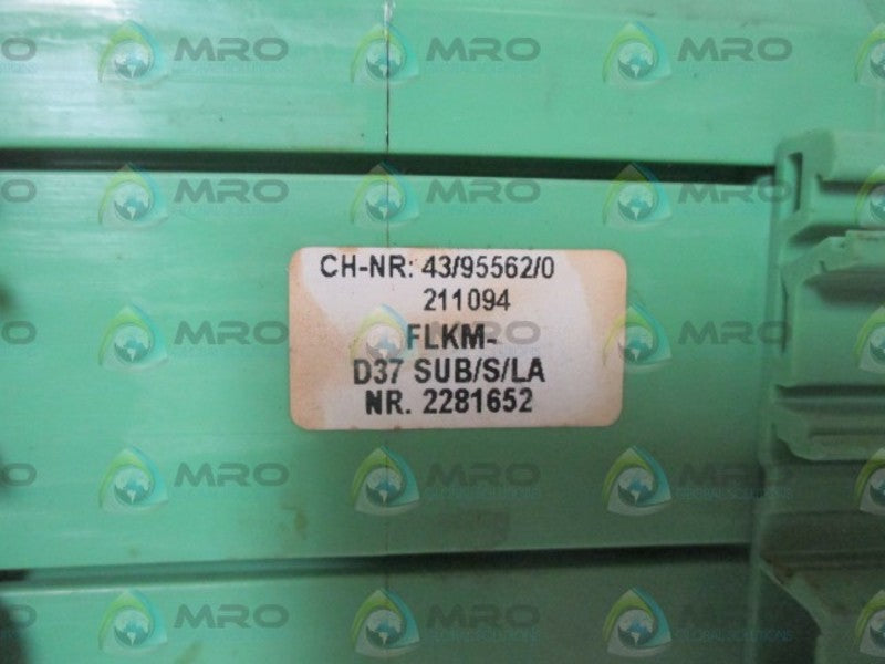 PHOENIX CONTACT FLKM-D37 SUB/S/LA INTERFACE MODULE  UNMP