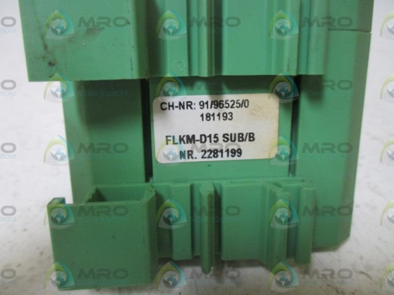 PHOENIX CONTACT FLKM-D15 SUB/B VARIOFACE MODULE  UNMP