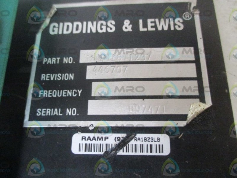 GIDDINGS & LEWIS M1018 1237 AC/DC POWER DISTRIBUTION  UNMP