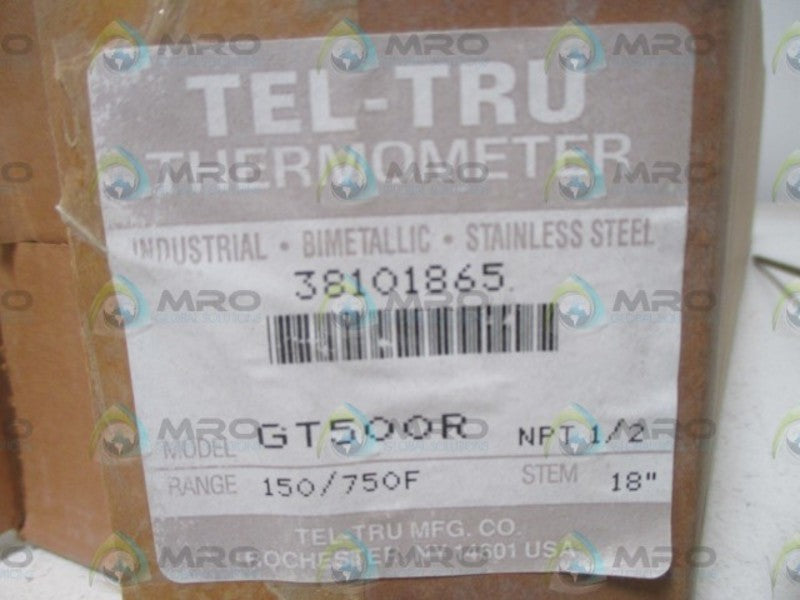 TEL-TRU GT500R THERMOMETER 150/750F 18" STEM  NSMP