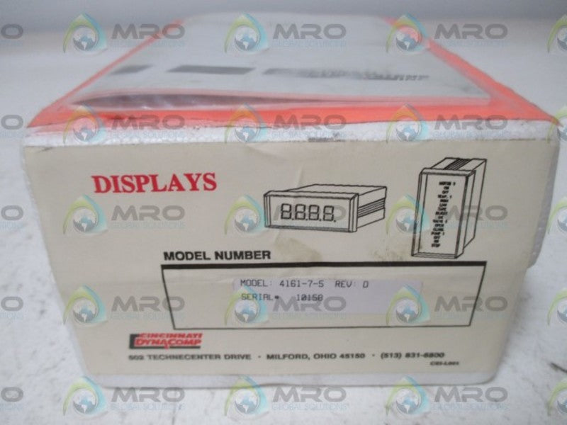 CINCINNATI ELECTRO SYSTEMS MODEL 4161-7-5 7-SEGMENT DISPLAY  NSMP