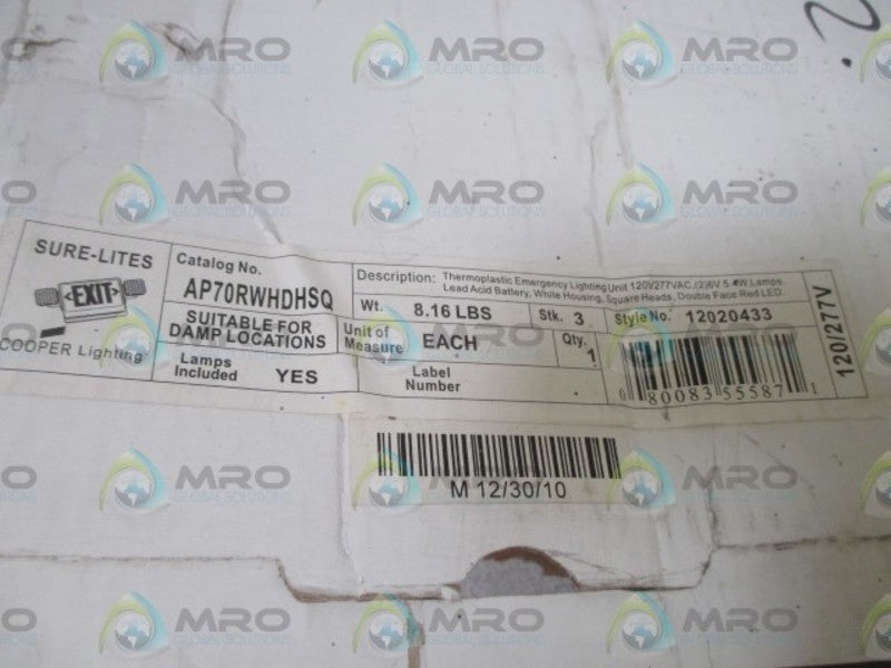 SURE-LITE AP70RWHDHSQ EMERGENCY LIGHTING  NSMP