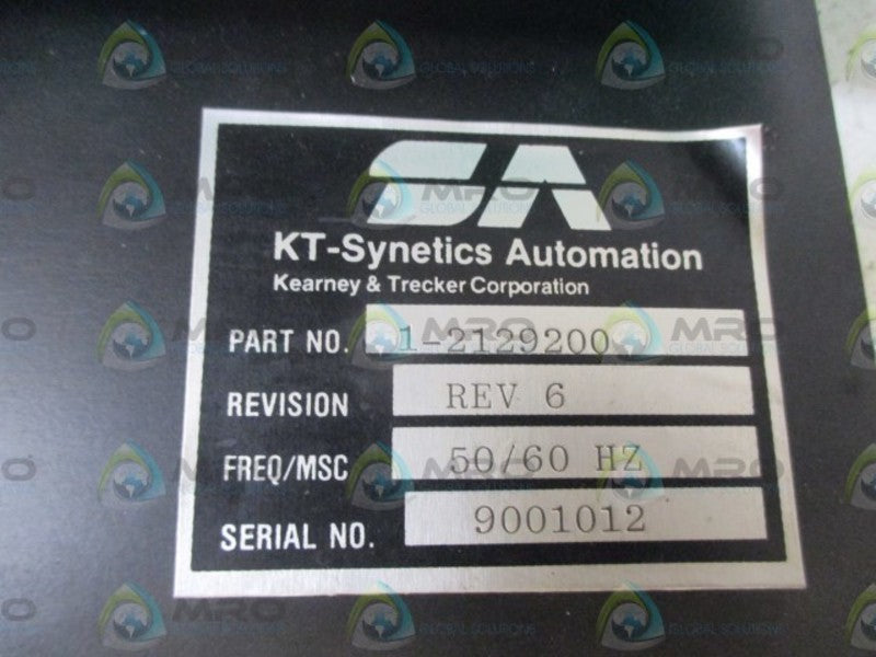 KEARNEY & TRECKER 1-2129200 REV. 6 (AS PICTURED) UNMP