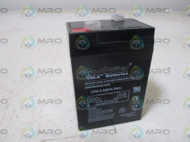 COOPOWER 5EFF2 SEALED LEAD ACID BATTERY 6V 4.5AH  NSMP