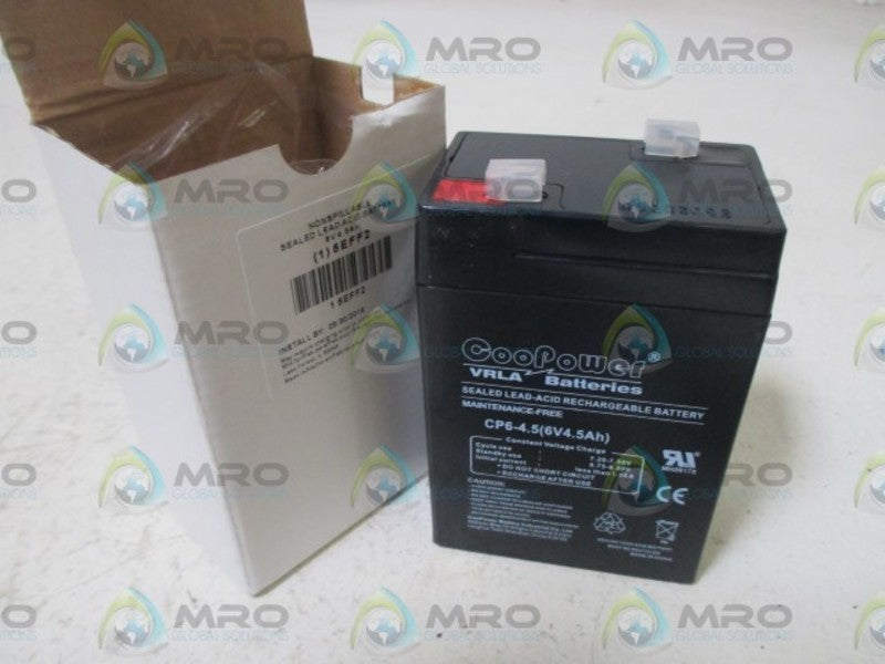 COOPOWER 5EFF2 SEALED LEAD ACID BATTERY 6V 4.5AH  NSMP