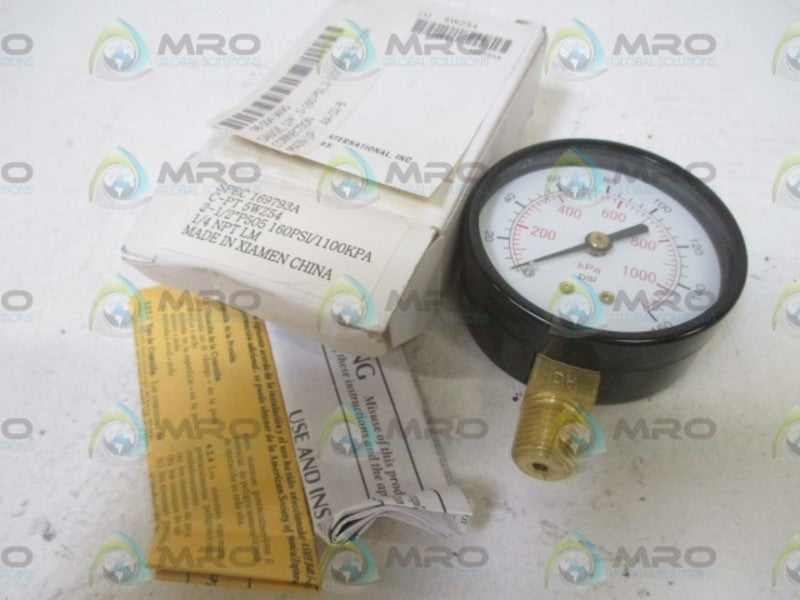 GRAINER C-PT 5WZ54 GAUGE 0-160PSI  NSMP