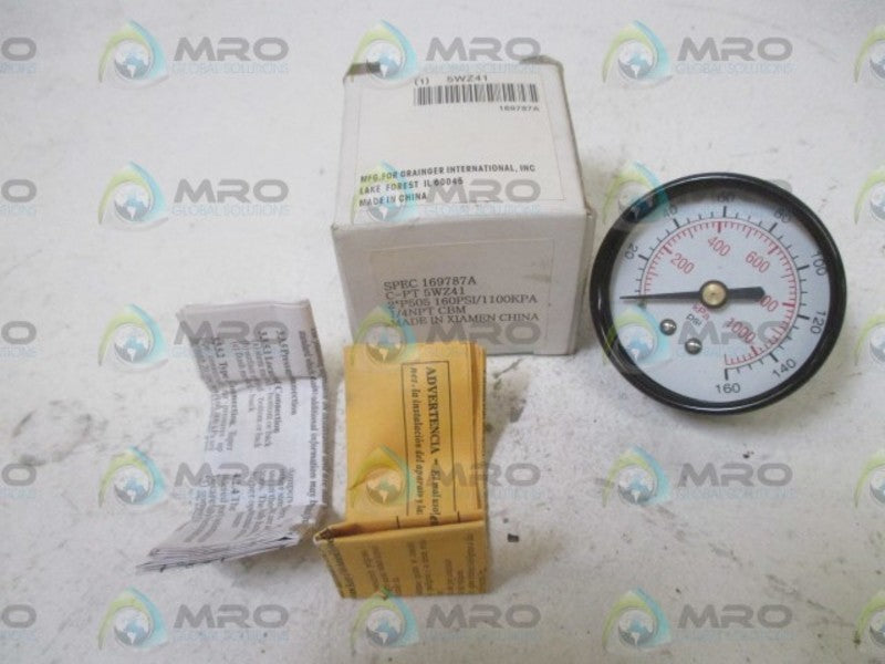 GRAINER C-PT 5WZ41 GAUGE 0-160PSI  NSNP IN A  BOX