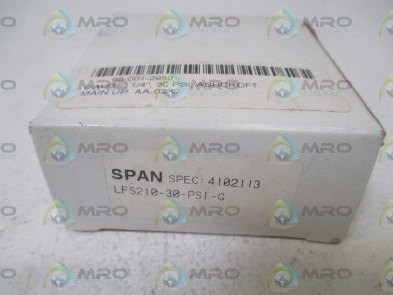 SPAN LFS210-30-PSI-G GAUGE 0-30PSI  NSMP