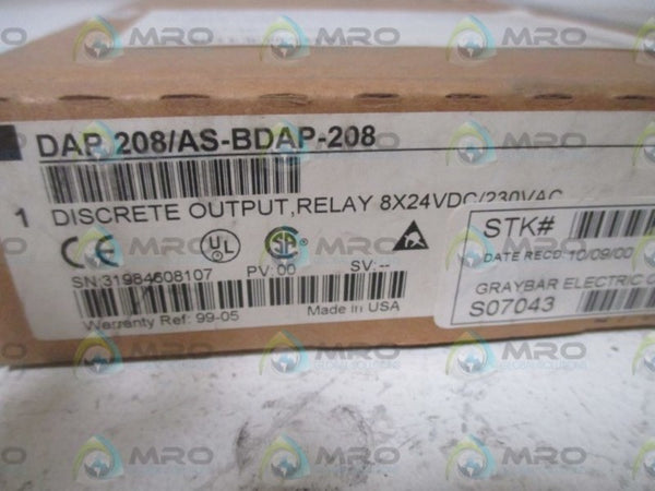 SCHNEIDER AEG TSX COMPACT DAP208/AS-BDAP-208 DISCRETE OUTPUT  NSFS