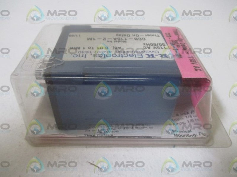 R-K ELECTRONICS, INC. CCB-115A-2-1M TIMER-ON DELAY  ORIGINAL PACKAGE