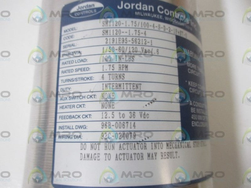 JORDAN SM1120-1.75/100-4-S-D-2-1P+ST-0 ACTUATOR  NSNP