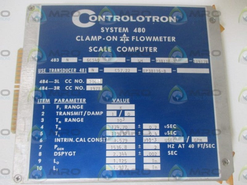 CONTROLOTRON 483N-6CS40-GM-P3B116-B-21917B SCALE COMPUTER  UNMP